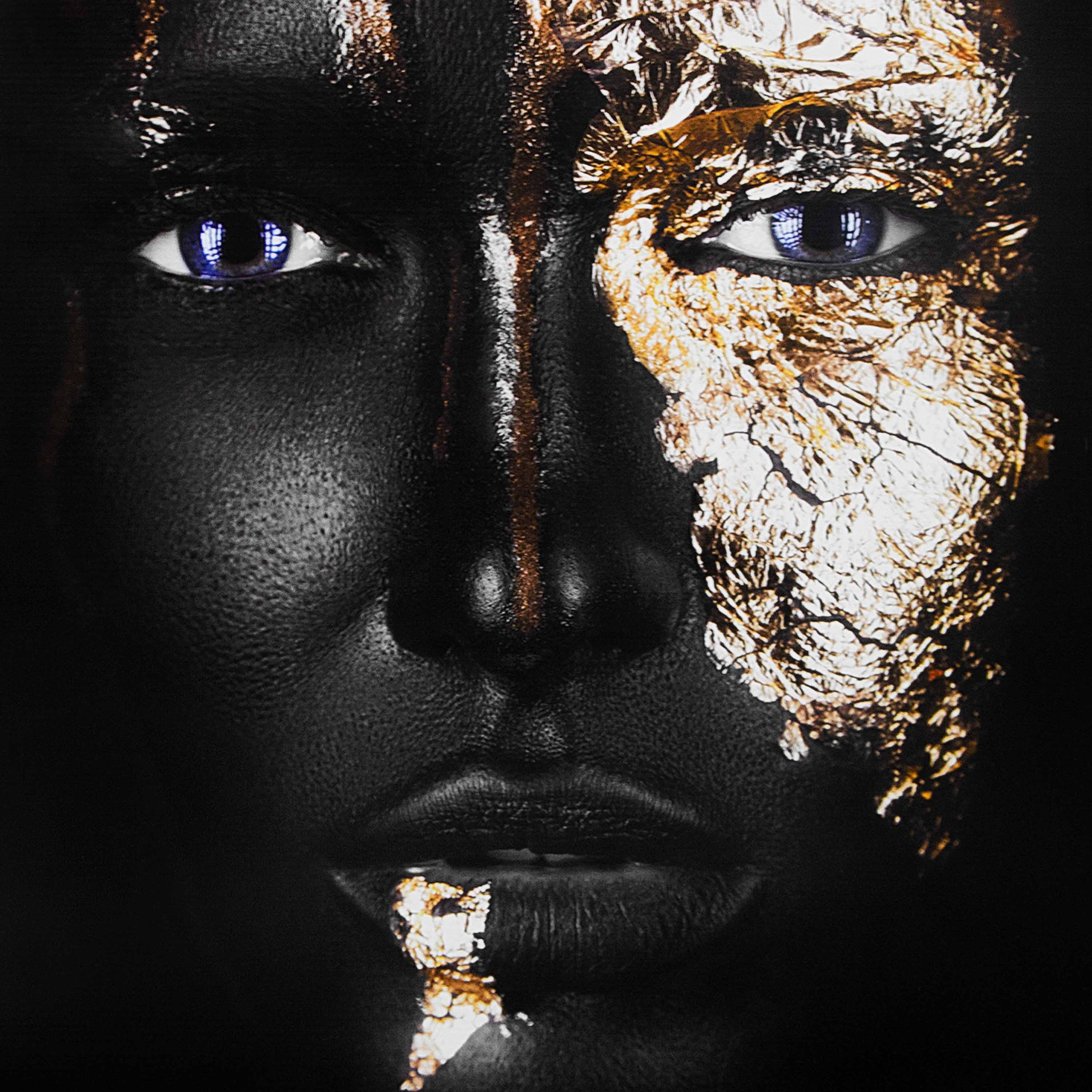 Холст S-4574M (50x70) Черное лицо с позолотой