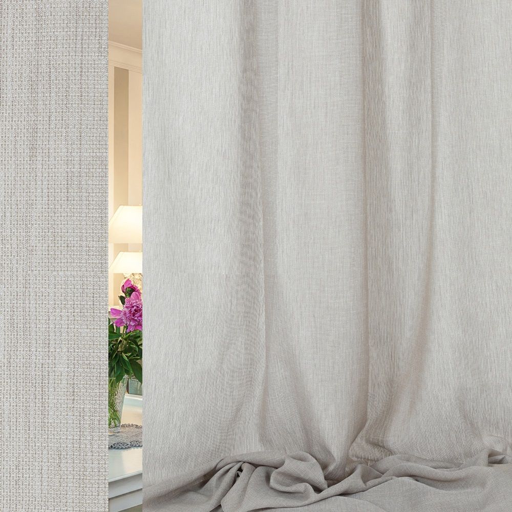 Ткань для штор Портьера лен однотонный AK 318563-02/300 L ut бежевый