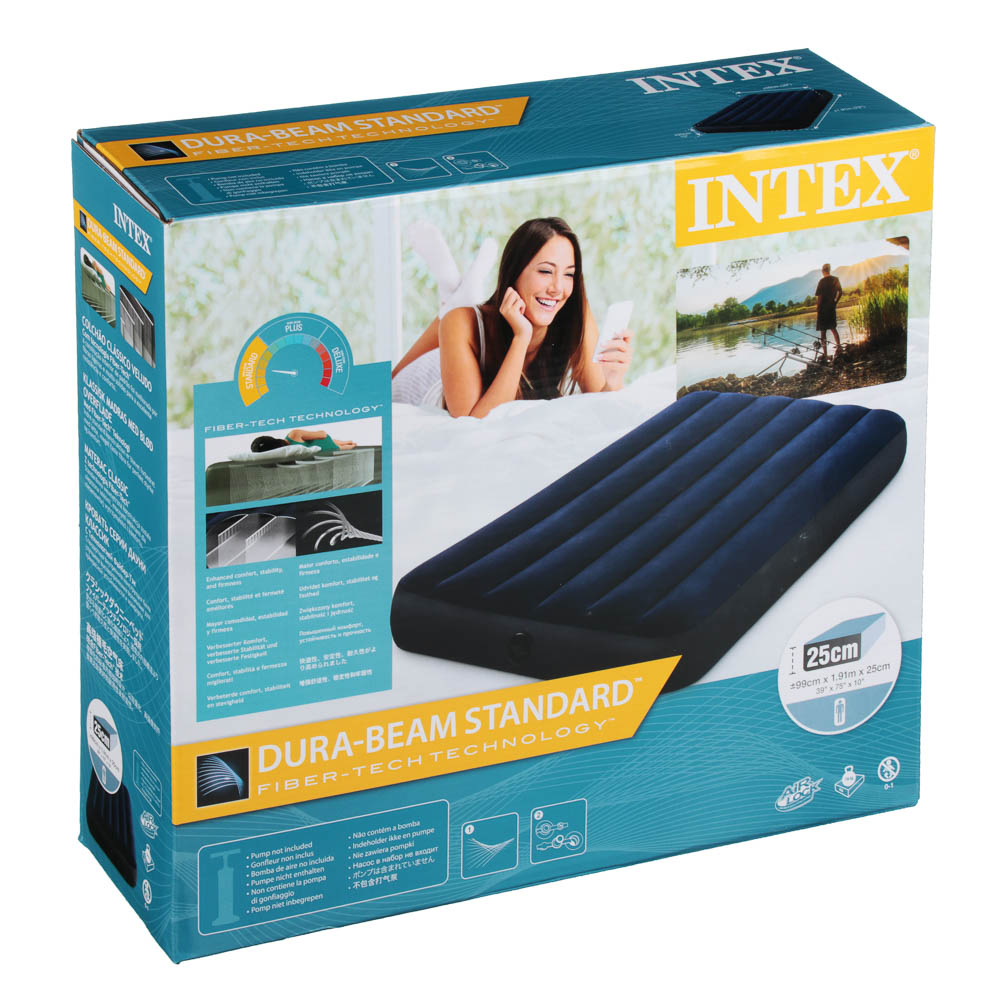 Матрас надувной 99х191х25 см до 136 кг Intex Dura-Beam Classic Downy 64757