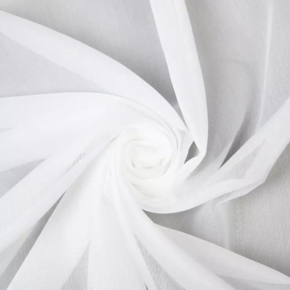 Ткань для штор Тюль батист Боско белый с утяжелителем