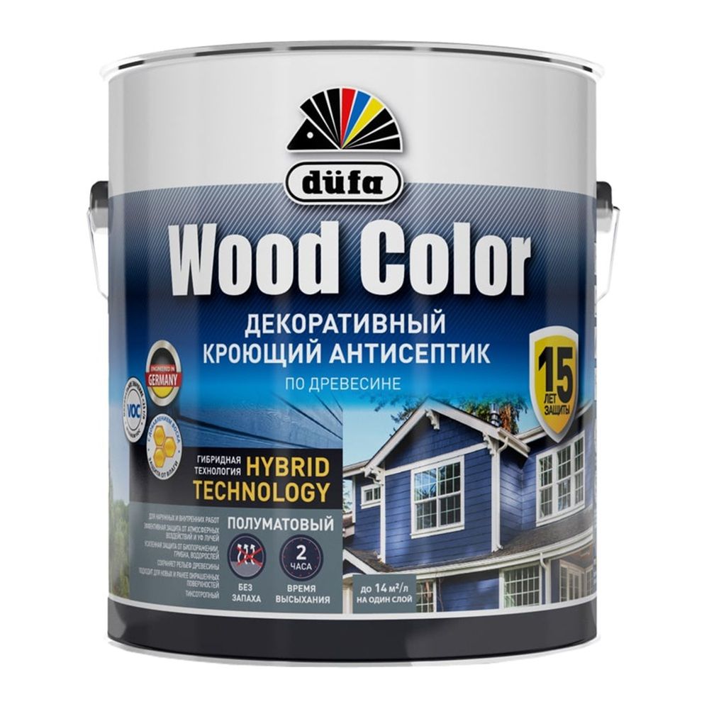 Антисептик кроющий для дерева Dufa Wood Color База 1 белый 2,4 л