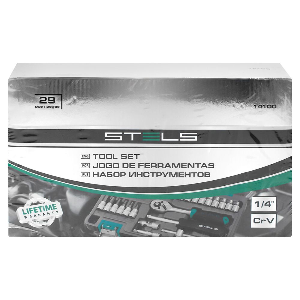 Набор инструментов 1/4" 29 предметов Stels 14100