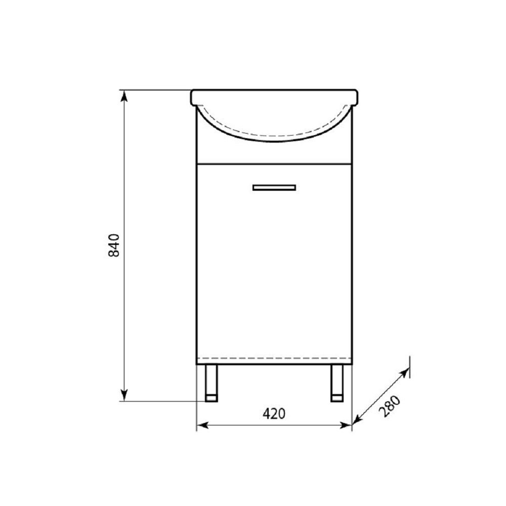 Тумба напольная Азов AquaLine 45 под раковину