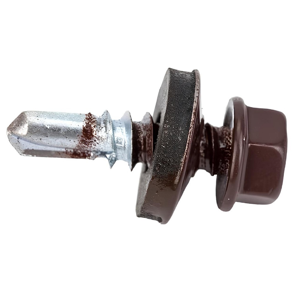 Саморез кровельный 5,5х19 мм темно-коричневый RAL 8017 10 шт