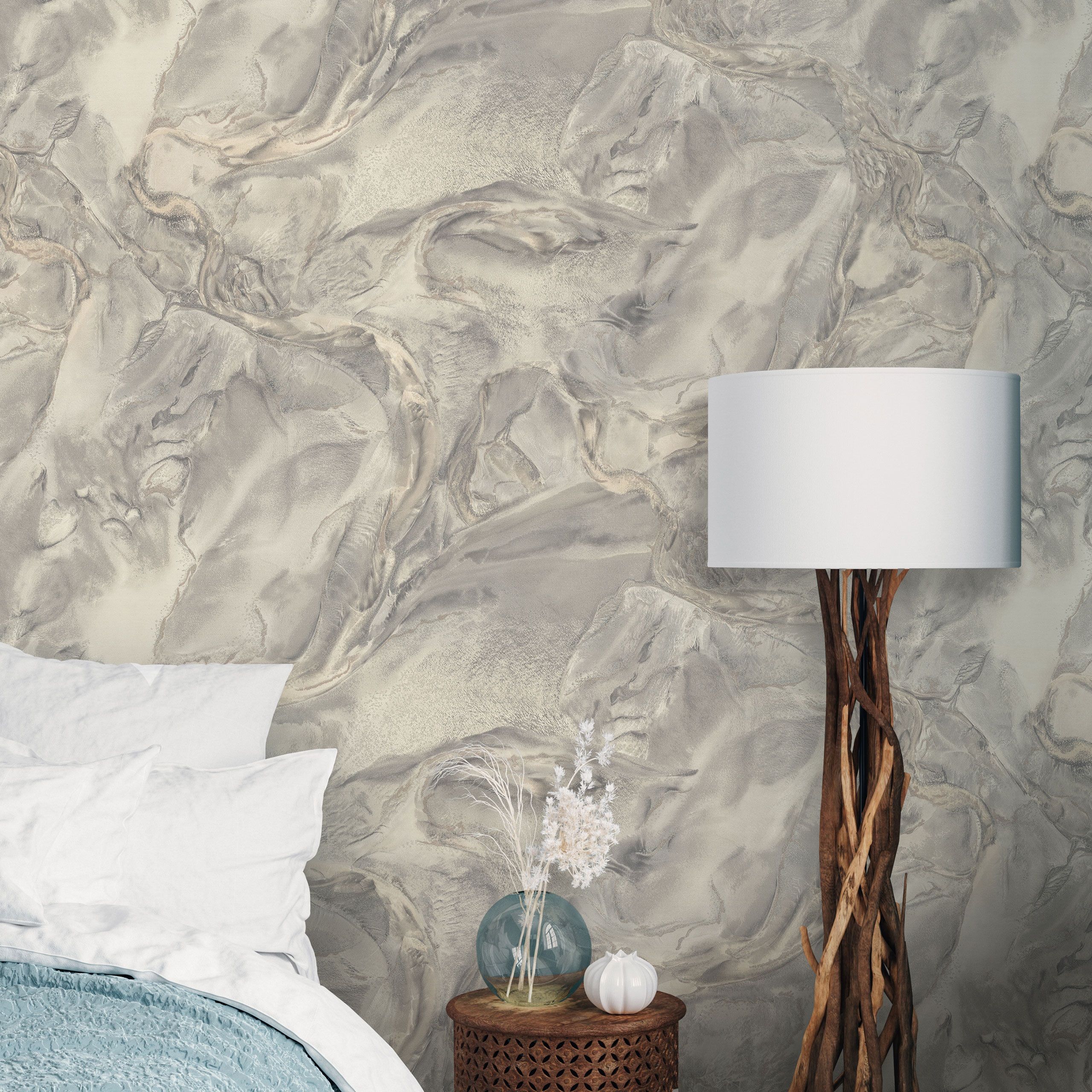 Обои Euro Decor Istok 7293-11 серые мрамор 1,06х10,05 м