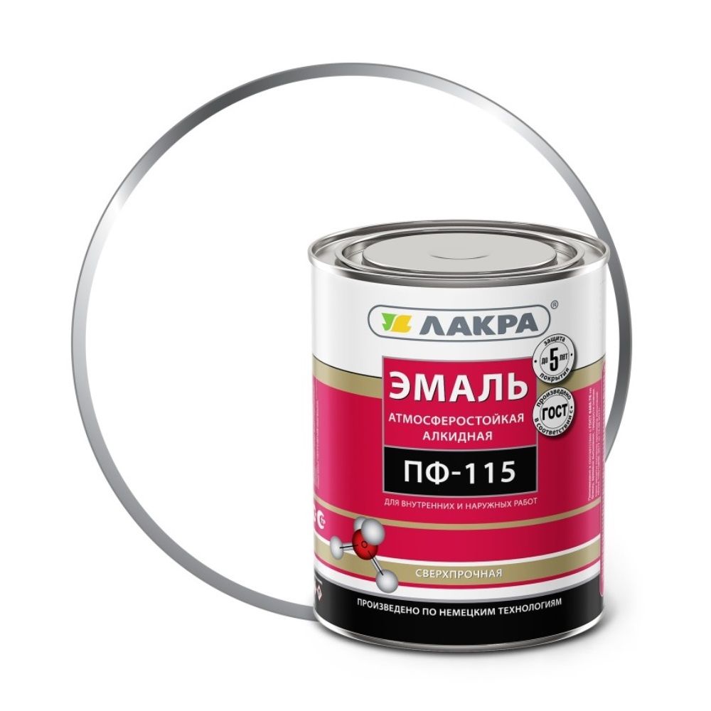 Эмаль ПФ-115 Лакра белая, 0,9 кг