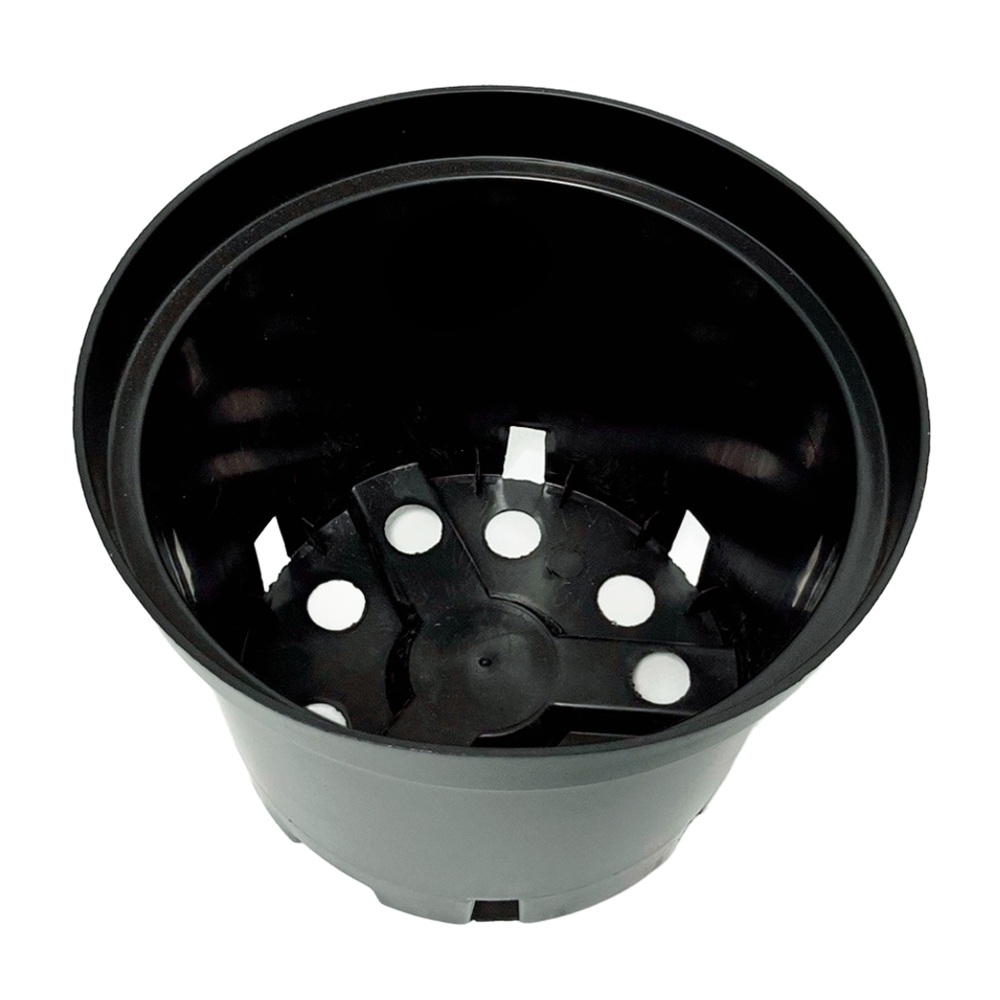 Горшок для рассады 3 л 19х15 см круглый черный твердый Амина