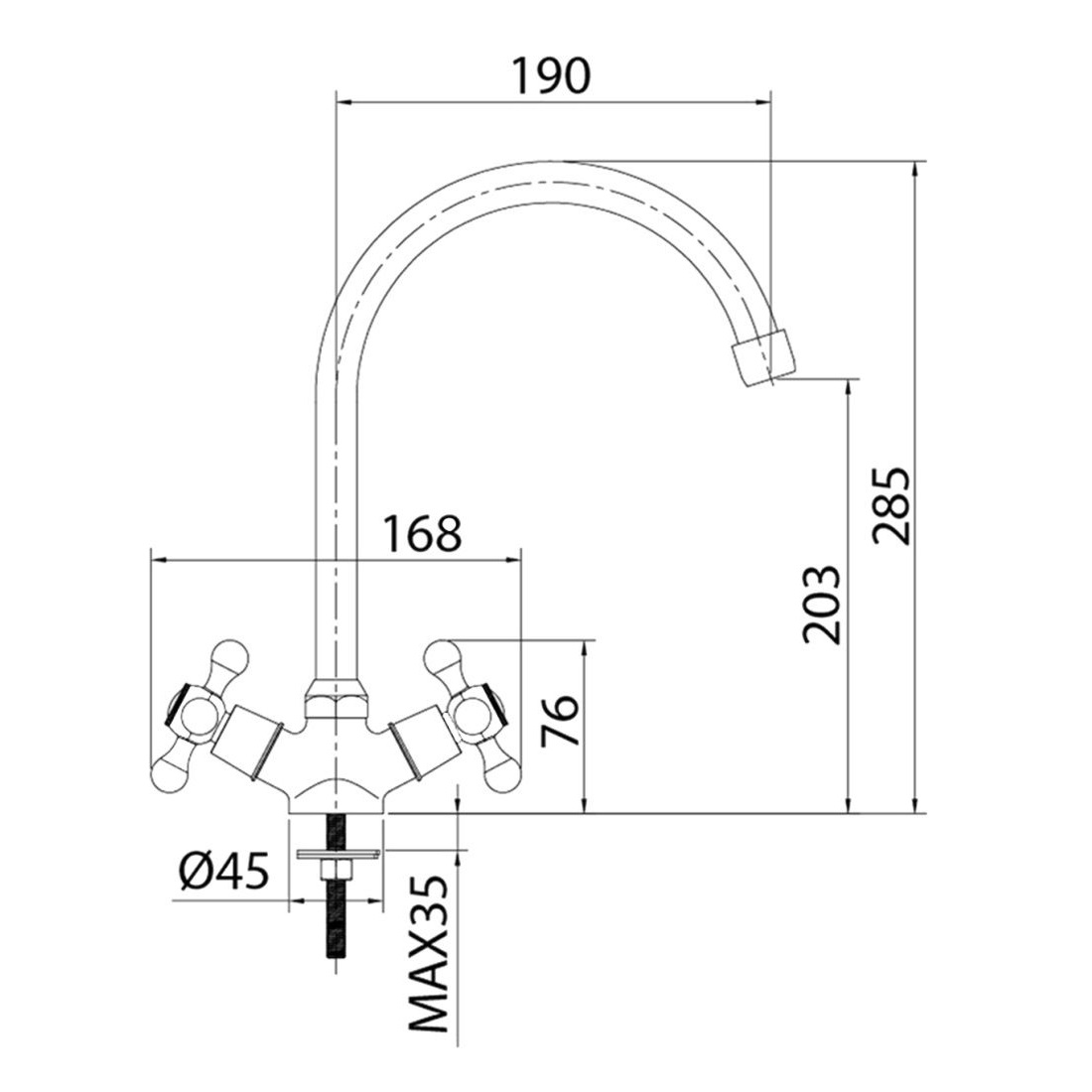 Смеситель для кухни Milardo Duplex DUPSB0JM05