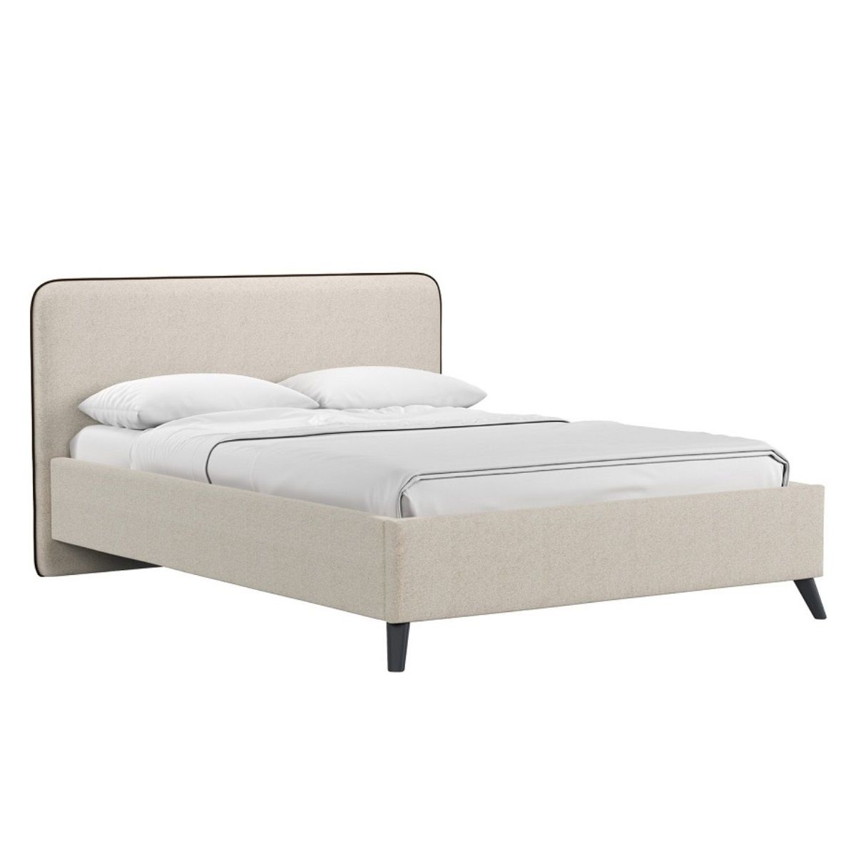 Кровать Миа 1600х2000 мм Velutto 23 bravo white светло-бежевый с ортопед основанием, дном и ПМ