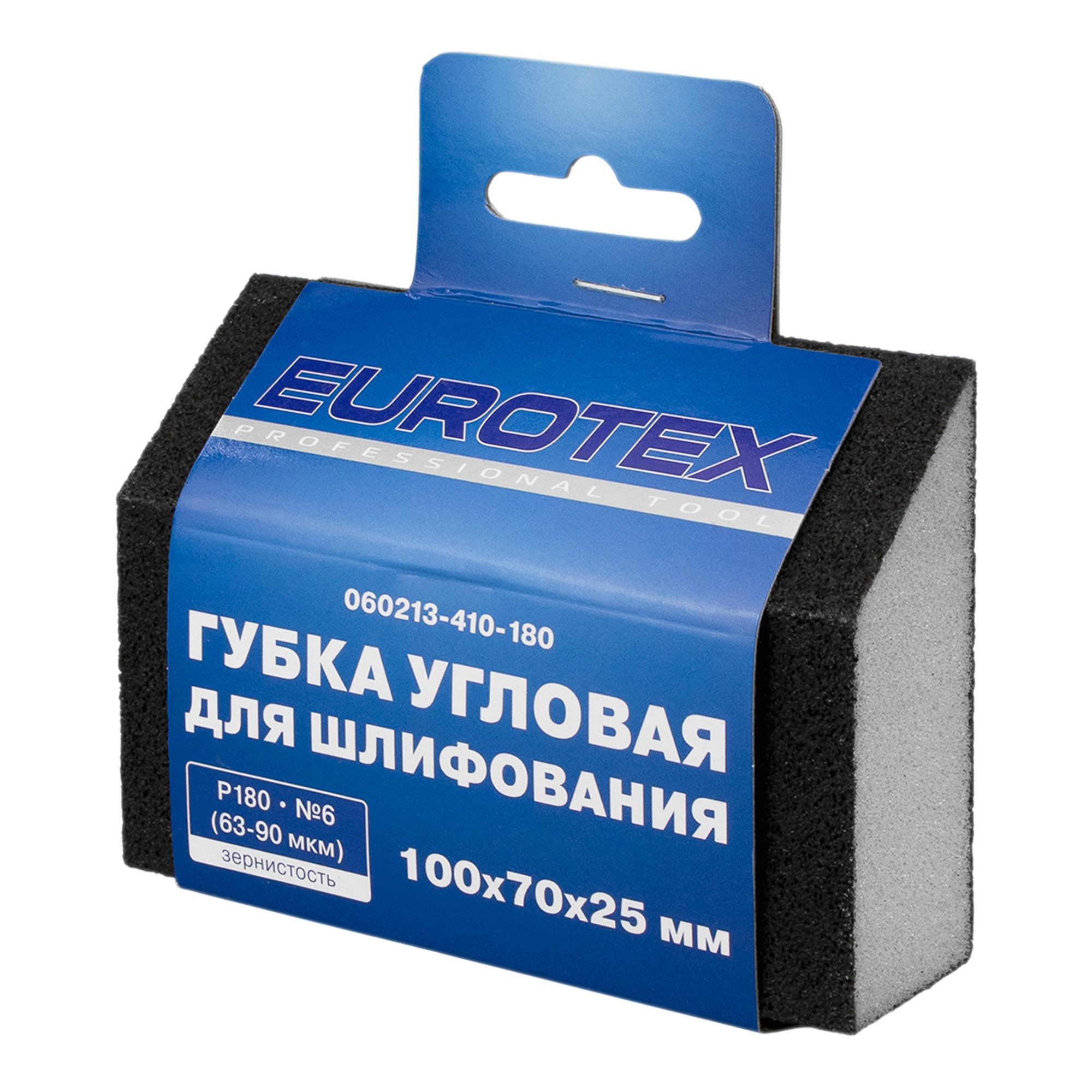 Губка шлифовальная угловая Р180 100x70x25 мм Eurotex