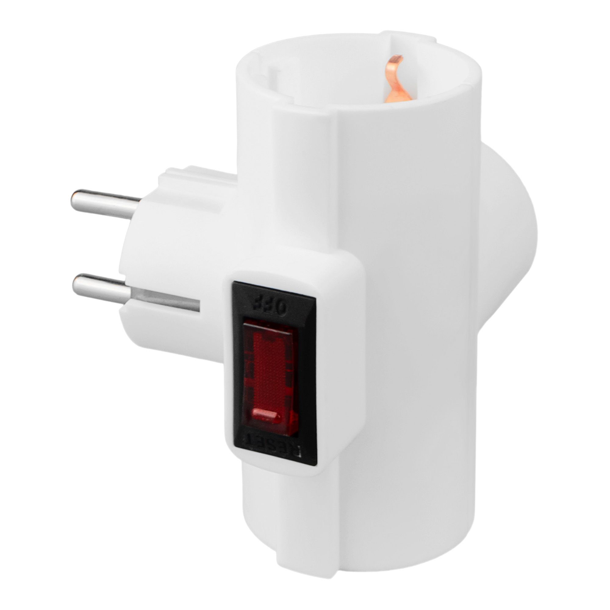 Разветвитель сетевой с защитой и с выключателем  3 розетки 16А,  мощность 3500Ватт, S-GES3-16TR Uniel