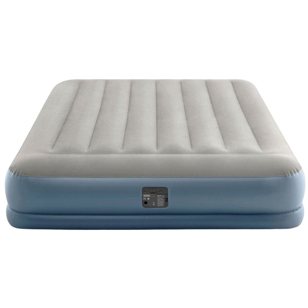 Кровать надувная 152х203х30 см до 272 кг встр. насос Intex Pillow Rest Queen Mid-Rise 64118NP