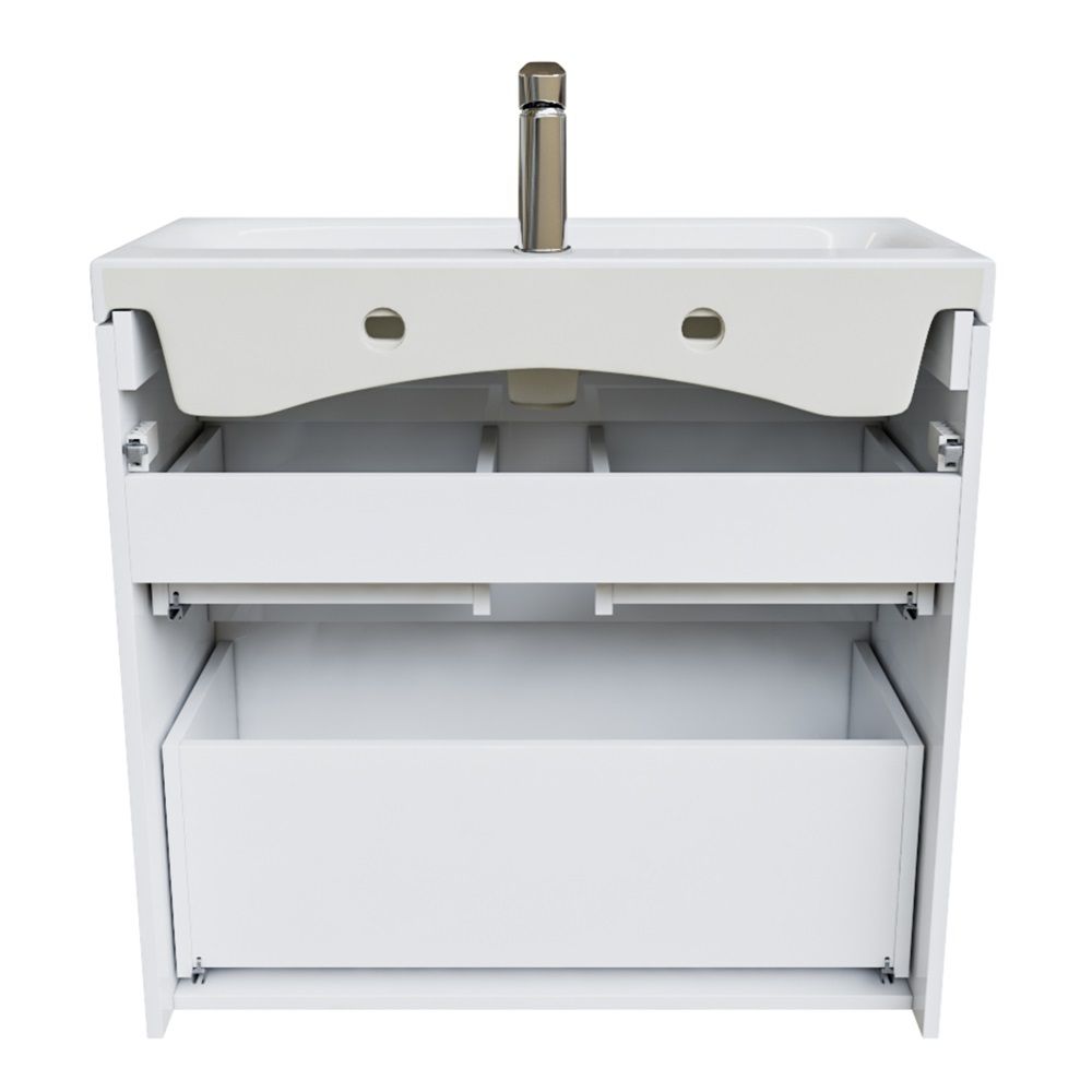 Тумба Iddis Zodiac ZOD8CBFi95K с ящиками белая с раковиной 3508000i28