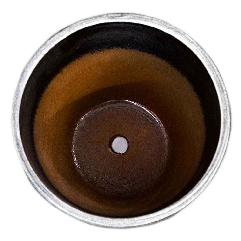 Горшок цветочный Бутон черн/серебро 12 см 0,9 л