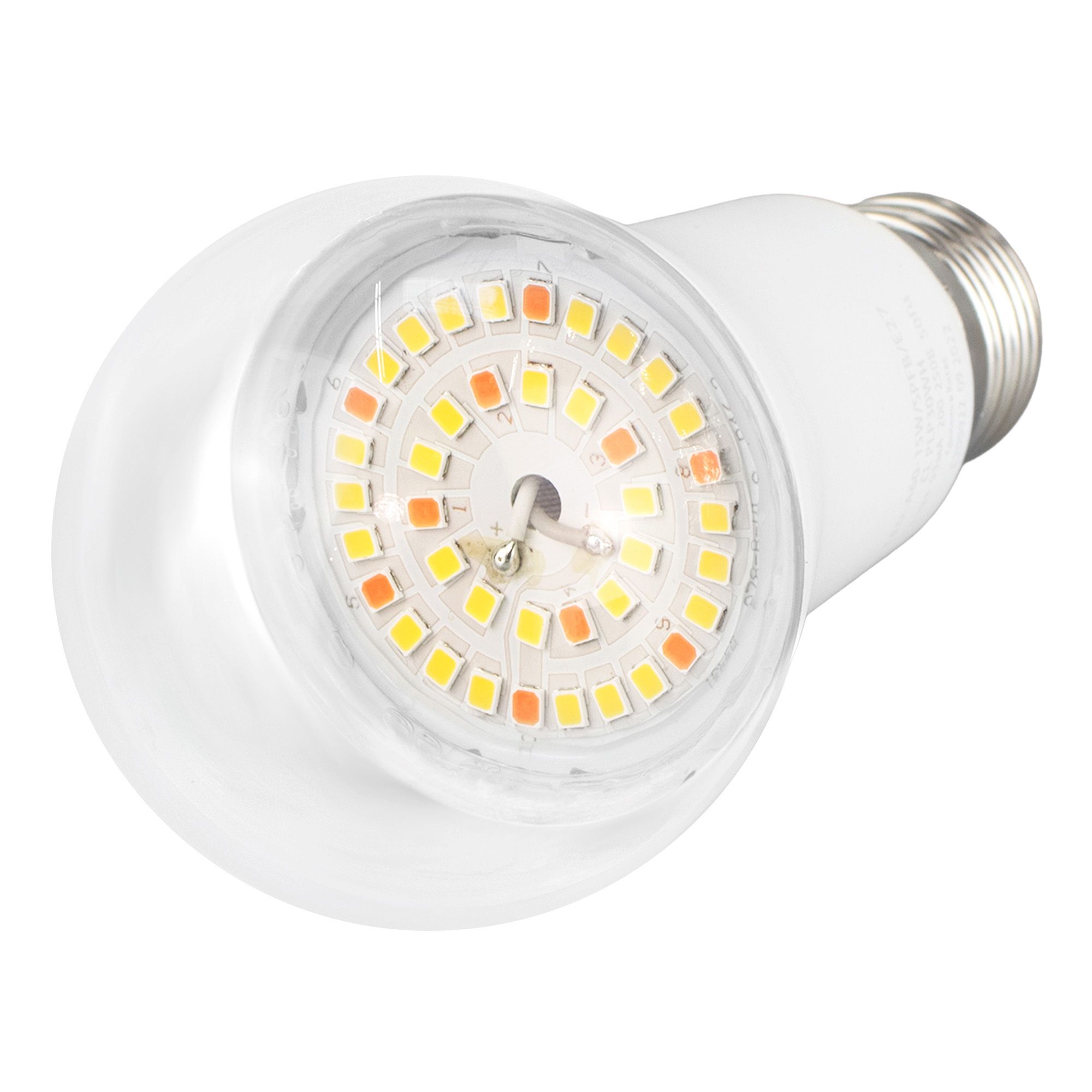 Лампа светодиодная для растений Форма A прозрачная Спектр для фотосинтеза Картон LED-A60-15W/SPFB/E27/CL PLP30WH