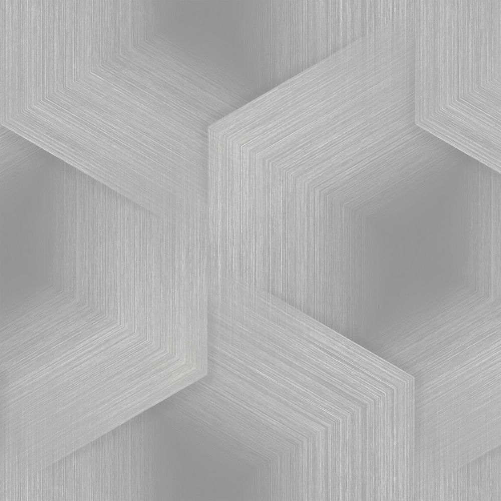 Обои WallSecret Hudson 9083-24 серые геометрия 3D 1,06х10,05 м