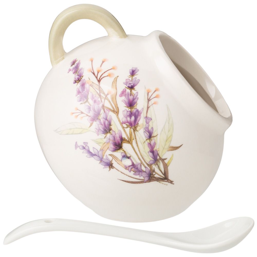 Солонка Agness Душа прованса с ложкой 9,5х9,5х10 см 170 мл 358-2054