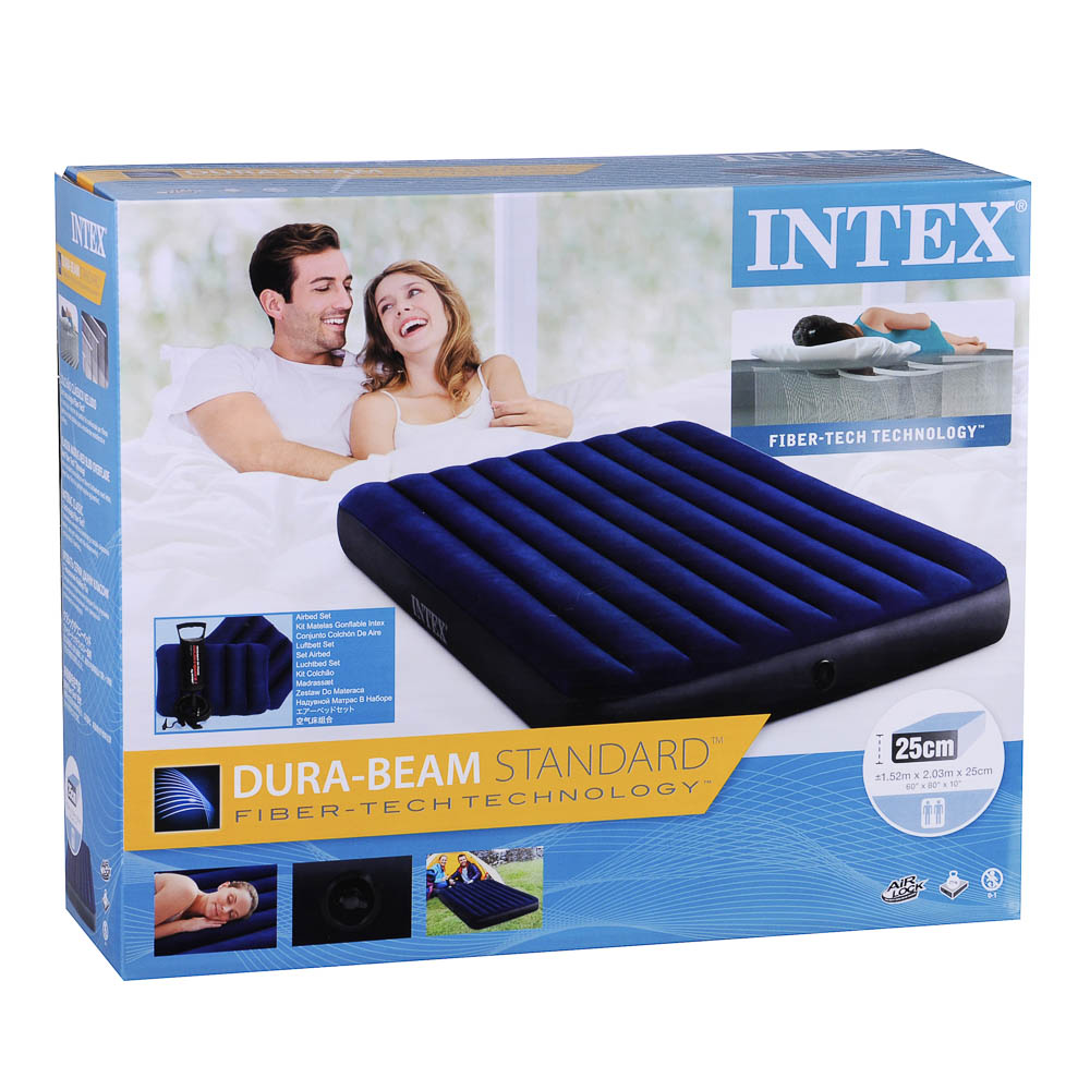 Матрас надувной 152х203х25 см до 136 кг Intex Dura-Beam Classic Downy 64765