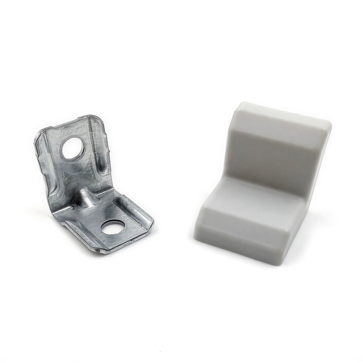 Уголок крепежный 21х21 мм с пластиковой крышкой серый