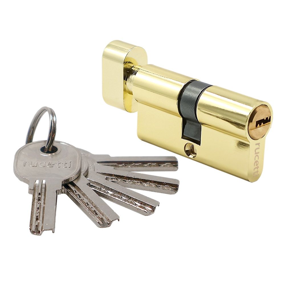 Механизм цилиндровый 60 мм Rucetti HS R60C PG PG золото 5 ключей
