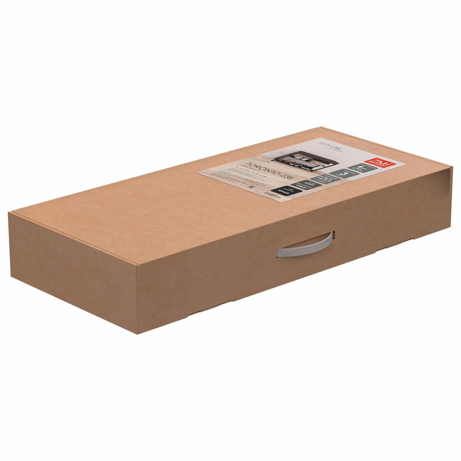 Банкетка Торонто 23S 670х490х300 мм черный/серый