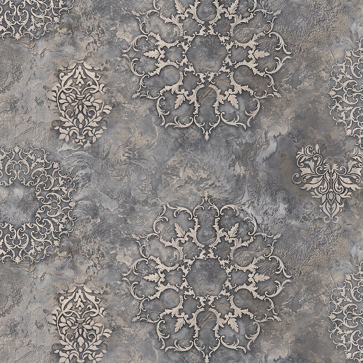 Обои Victoria Stenova Leonardo 589458 графит вензель 1,06х10 м