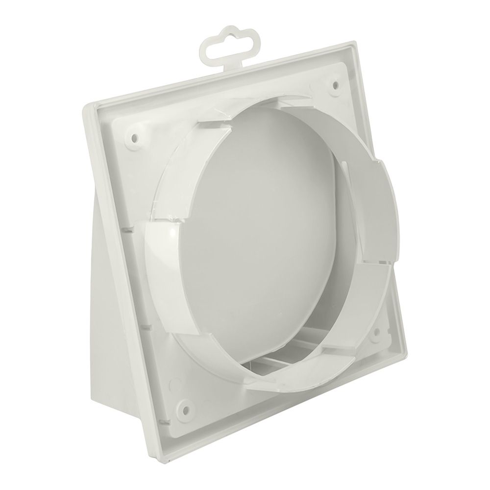 Выход стенной  вытяжной с обратным клапаном 190х190 с фланцем D150/160 ASA, бел 1919К15.16ФВ