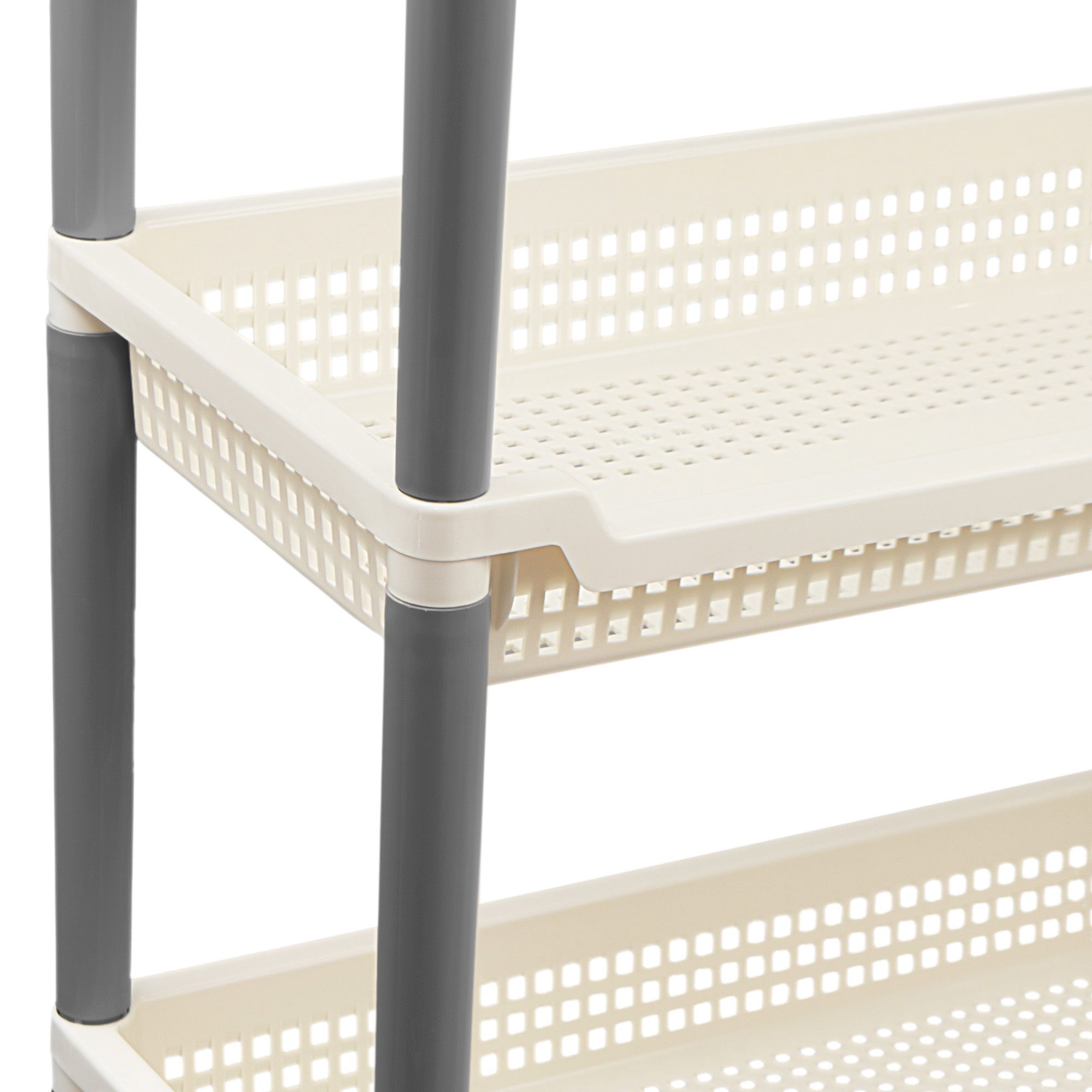 Этажерка на колесах Флер узкая 475х630х225 мм 4 секции