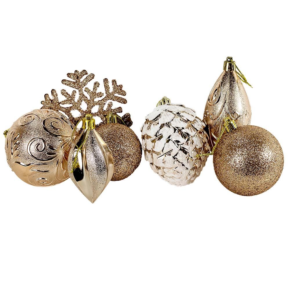 Набор украшений Рождество 26 предметов шампань