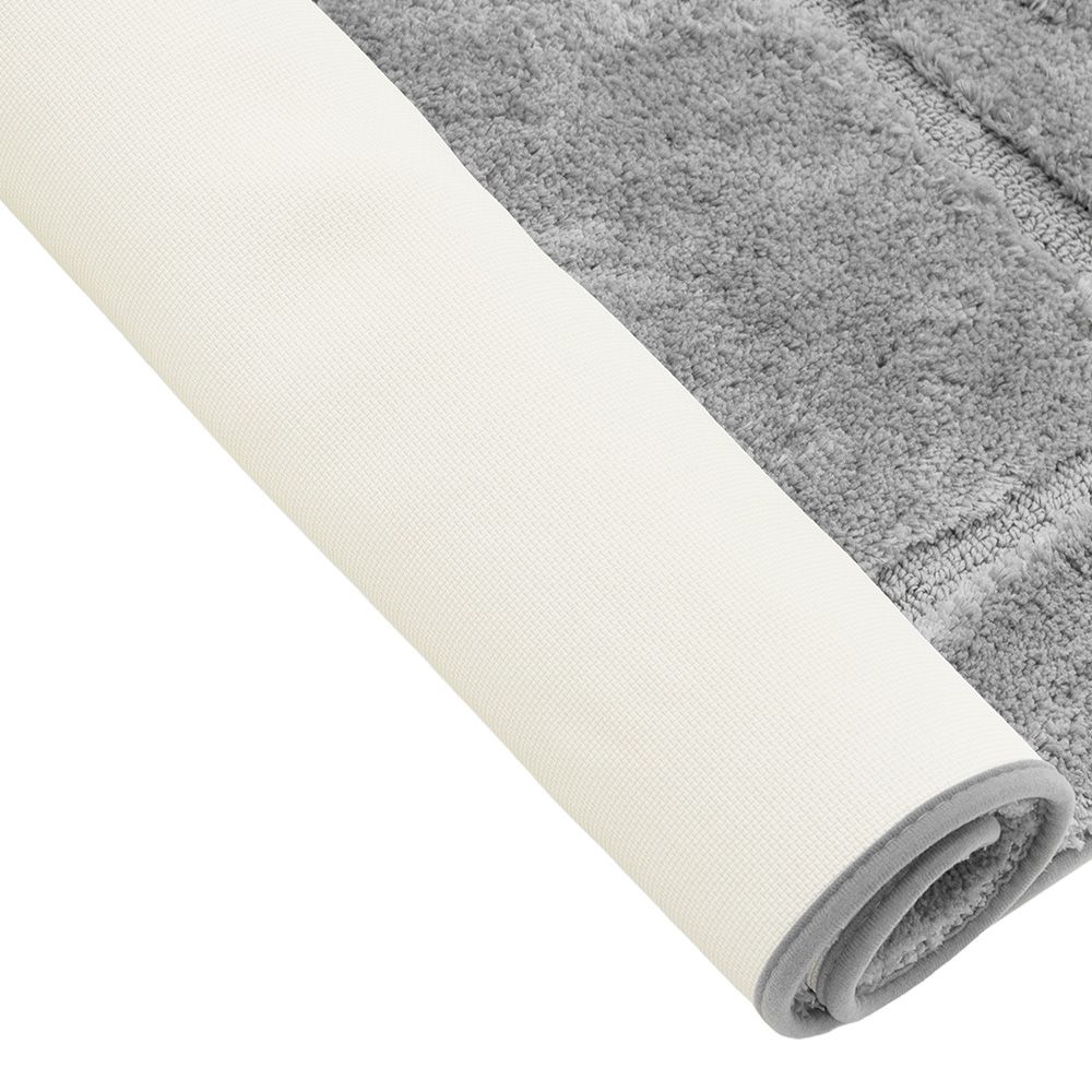 Коврик для ванной комнаты 60х100 см Lux Border Плюш Grey серый