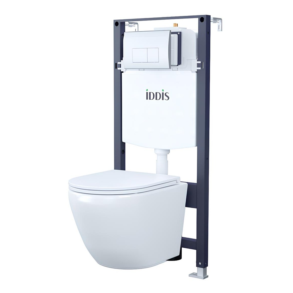 Система инсталляции Iddis Basic BASTQ01i73 унитаз Торр Кью TOQFDSEi25 клавиша смыва OPH10G0i77 хром
