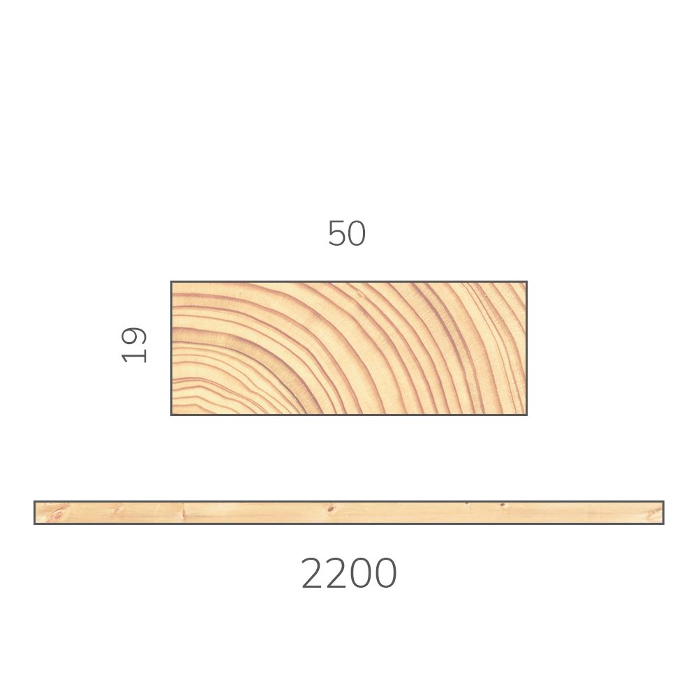 Брусок сращенный 19х50х2200 мм хвоя без сучков