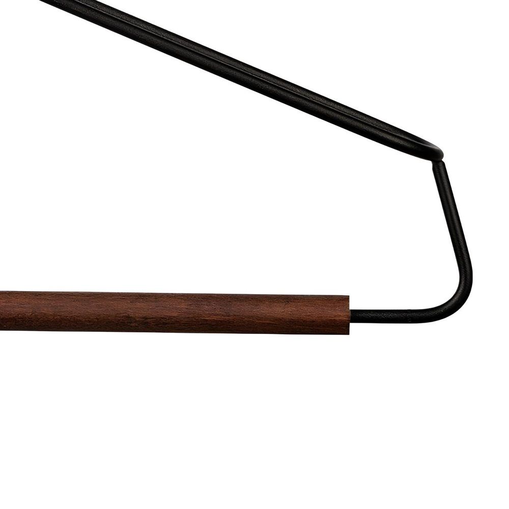 Вешалка-плечики р.46-48 металл/деревянная перекладина черный Винтаж с широкими плечами