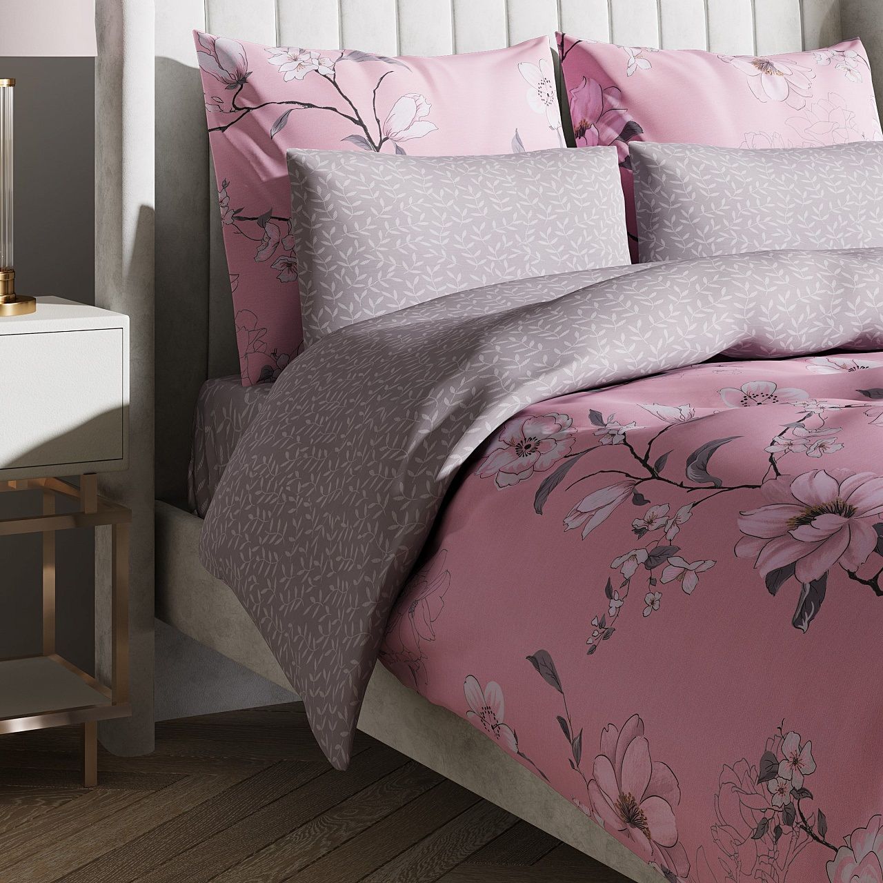 Белье постельное евро сатин Гармоника Марлен (50х70-2 70х70-2)