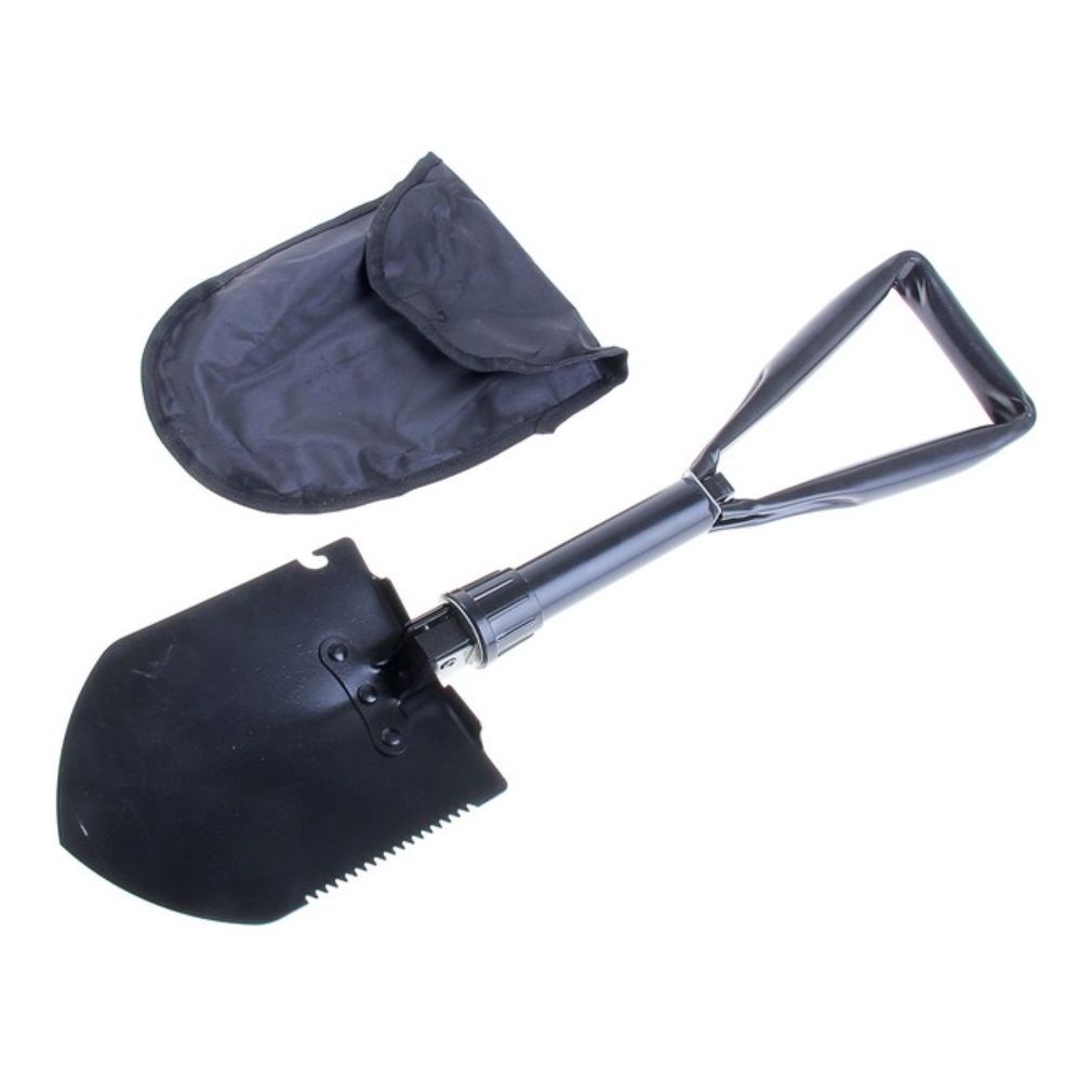 Лопата туристическая складная 60 см в чехле AT104 черная