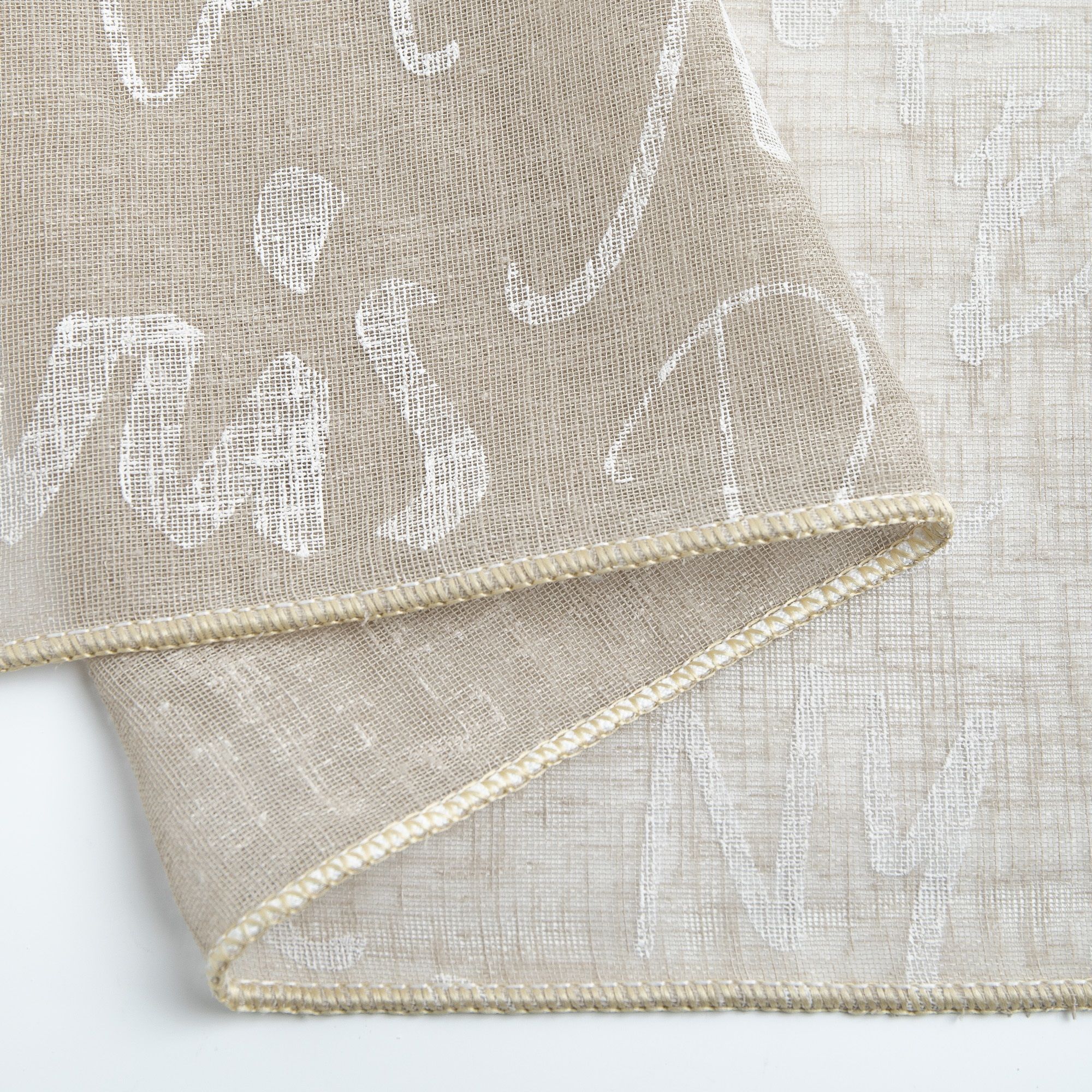 Ткань для штор Тюль лен печать EL 4079-02/300 LPech ut бежевый