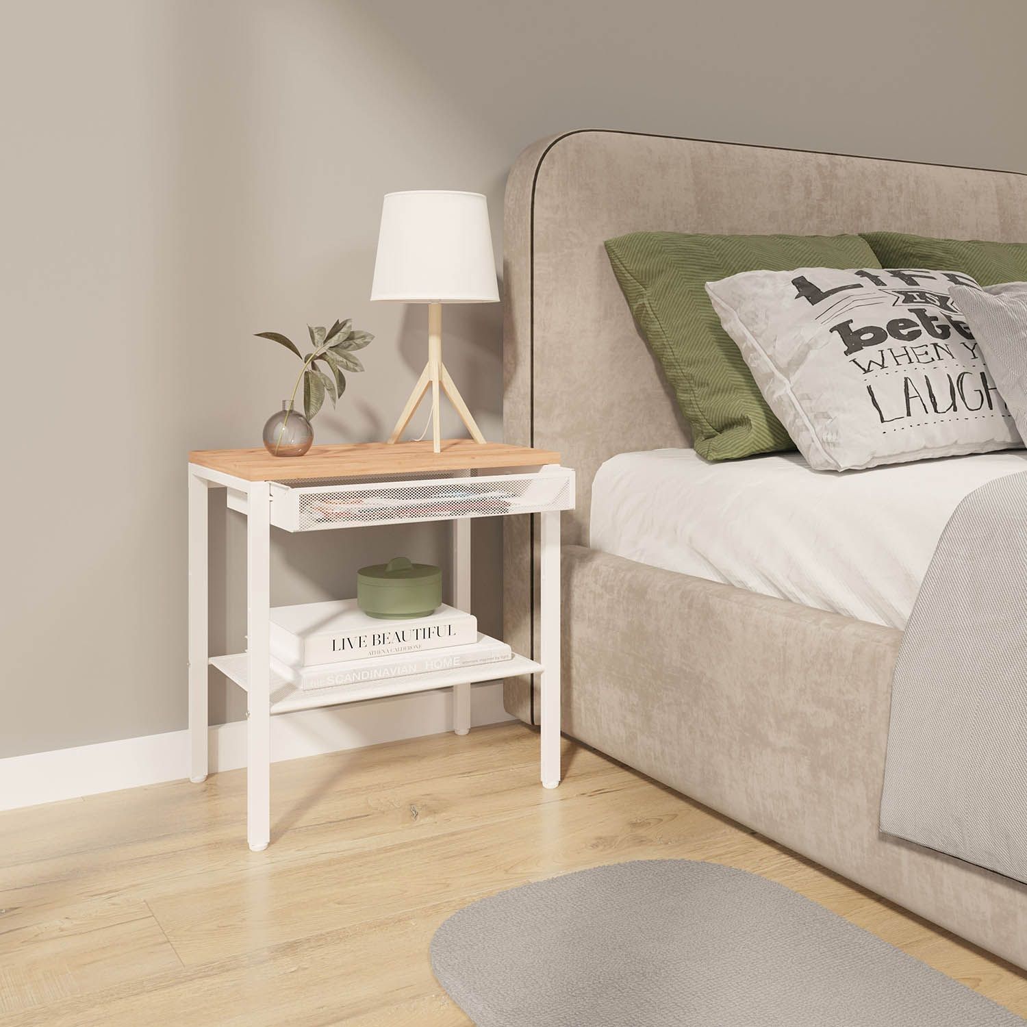 Тумба прикроватная Торонто 12ЛЯ 468х491х307 мм Белый