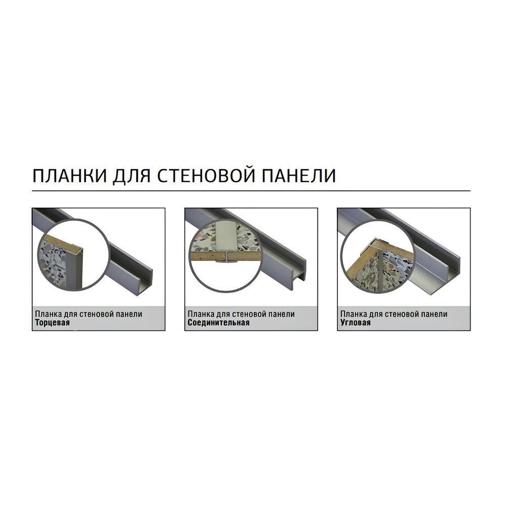Профиль угловой для стеновых панелей 6 мм (7 мм) черный L600 мм