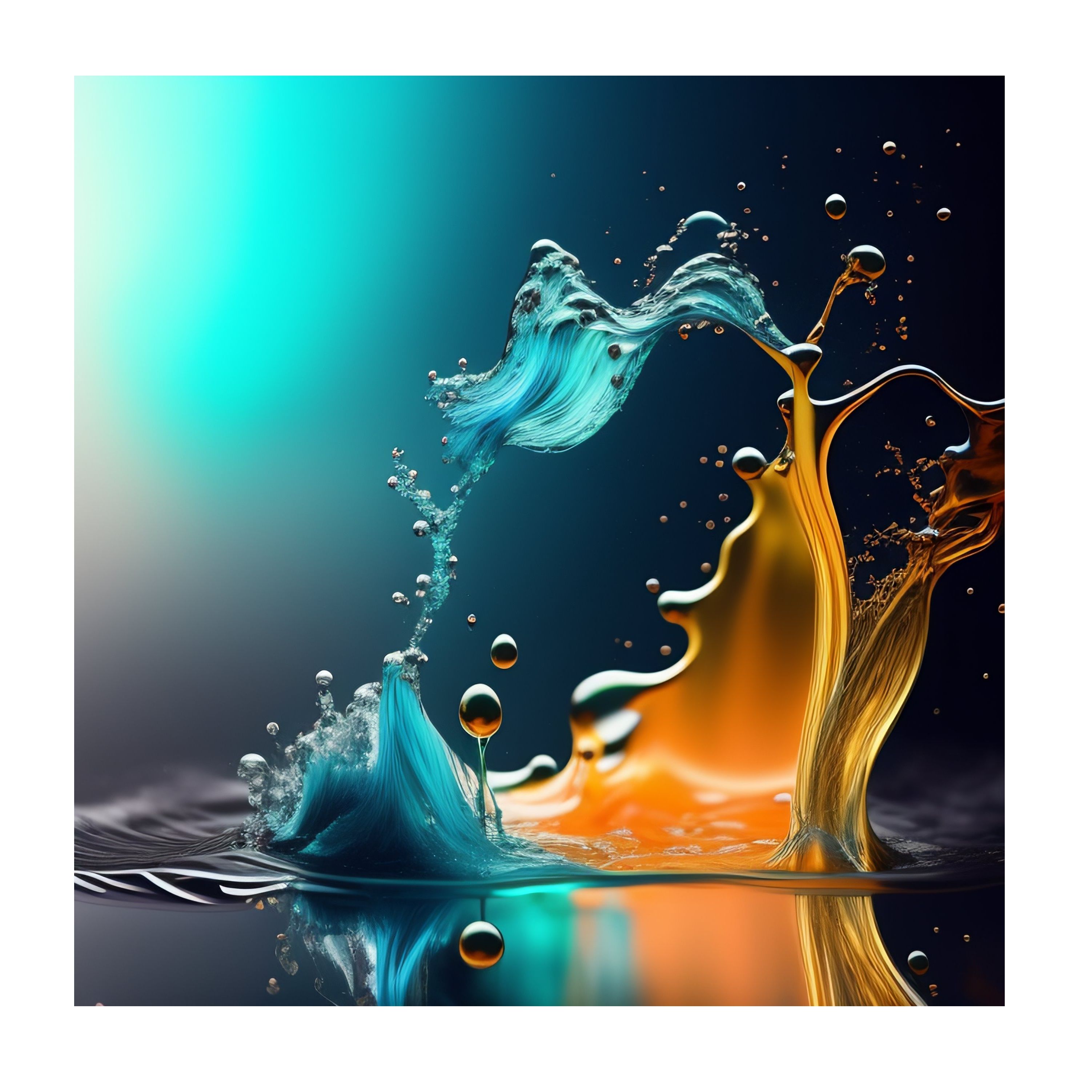 Картина интерьерная со смолой Водяные брызги 2 40х40 см 2025-0289