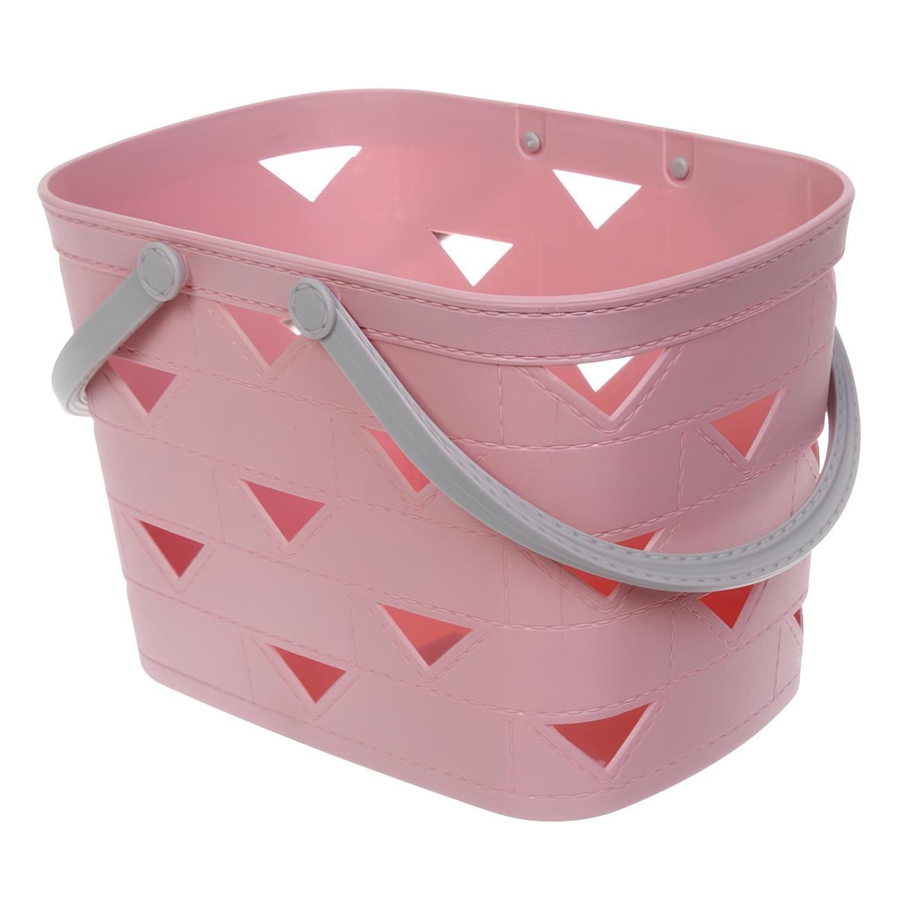 Корзина для хранения Лерберг 26,5х18х17 см с ручками пудровая роза