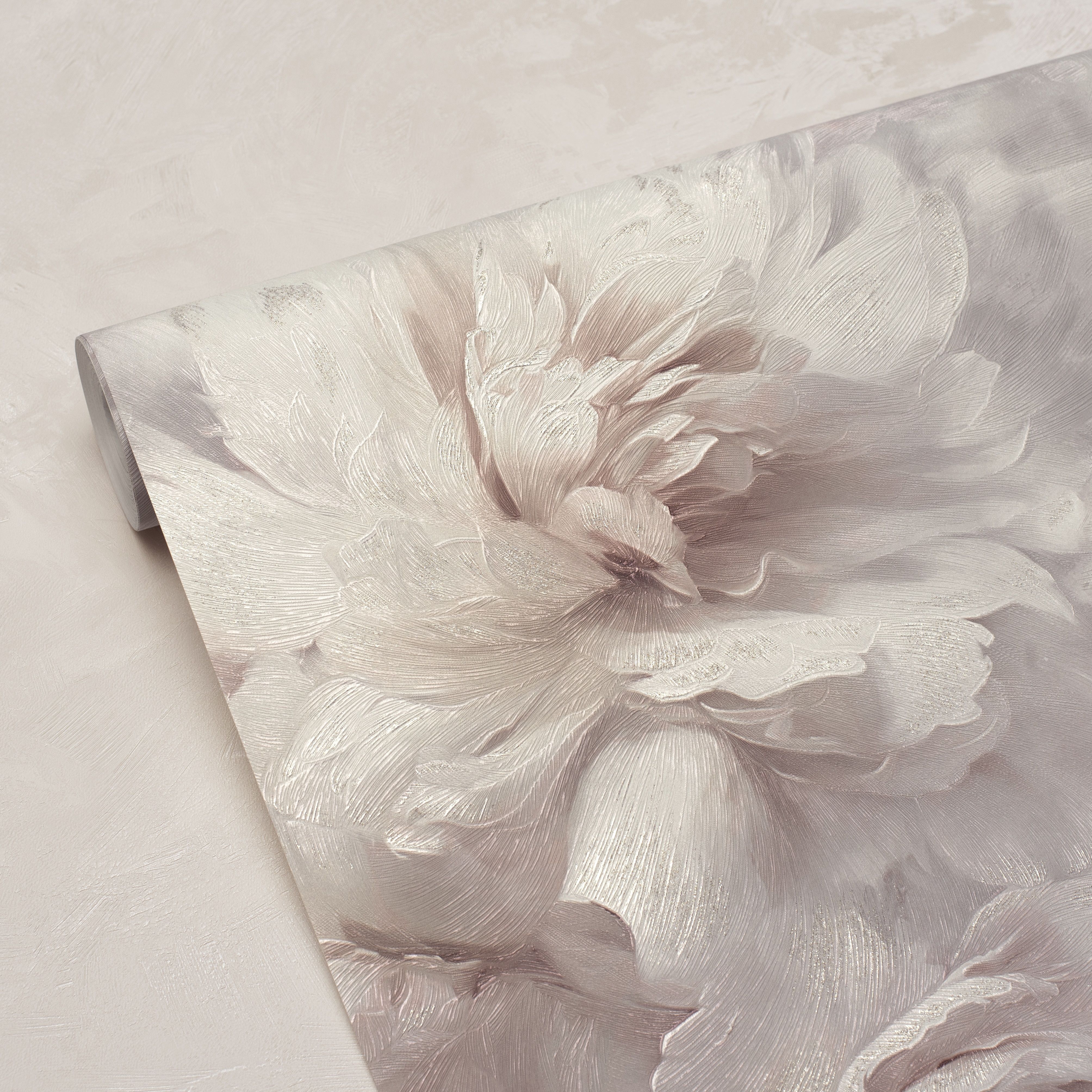 Обои Ateliero Bella 588697 пудровые цветы крупные пионы 1,06х10,05 м