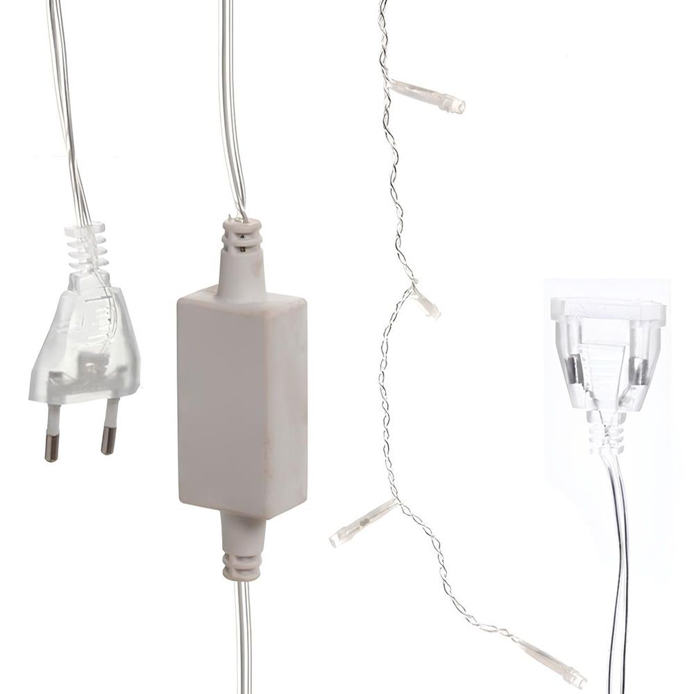 Гирлянда для улицы Бахрома Мерцание 3 м 30/50 см 120 ламп LED прозр. пров, IP54, теплый белый , соединение