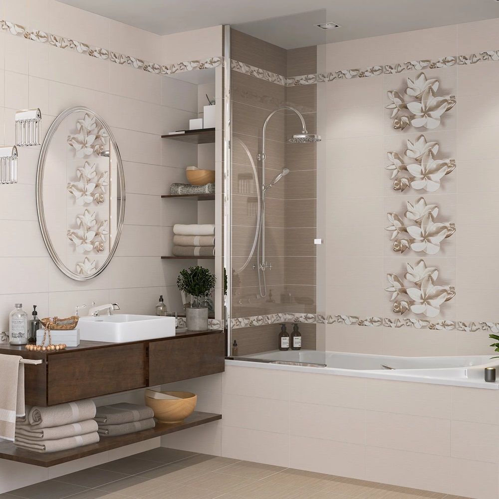 Панно Azori Amati Plumeria Beige 50,5х40,2 см бежевый 2 шт