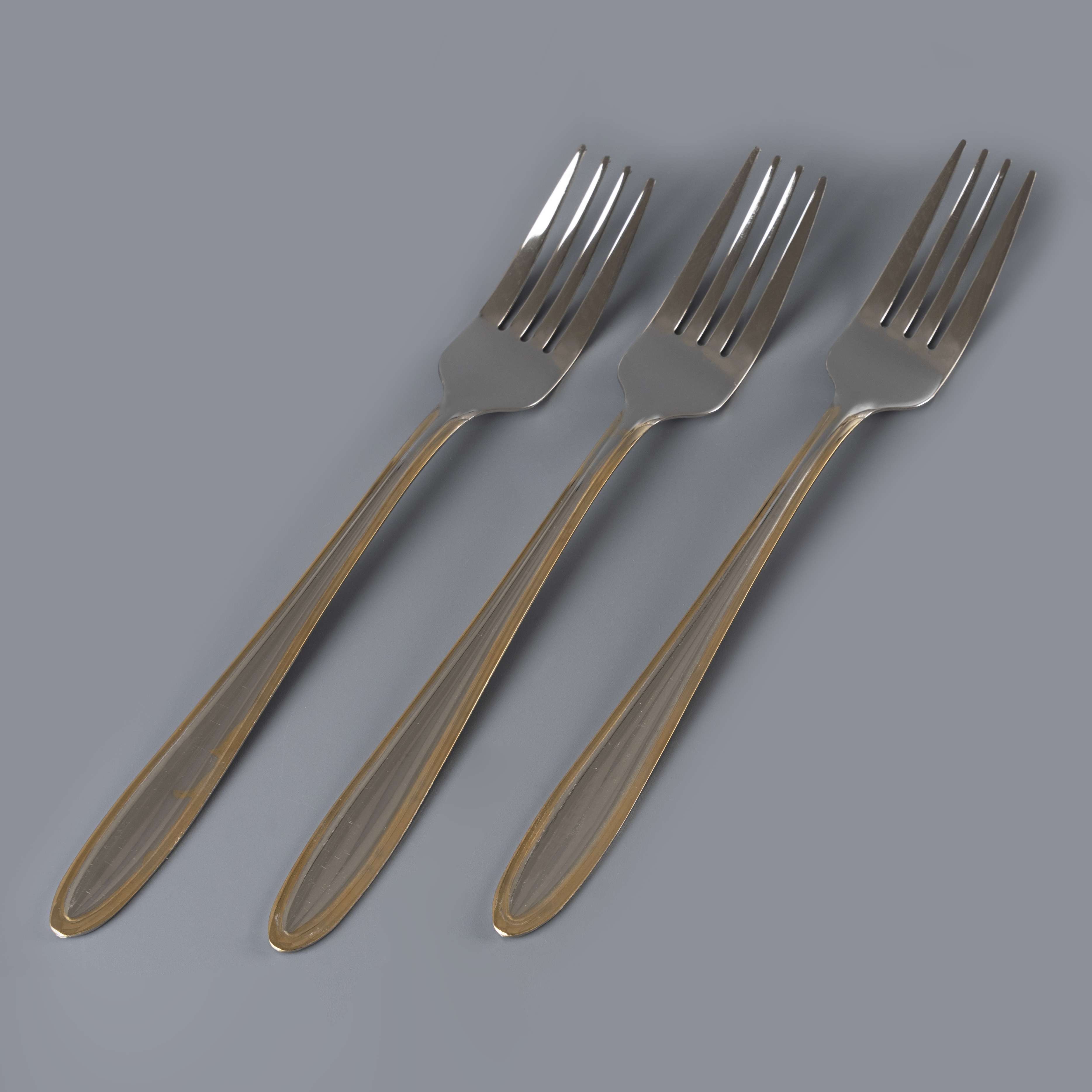 Набор вилок столовых Eotia 3 шт с золотой каймой 2024-3547-1