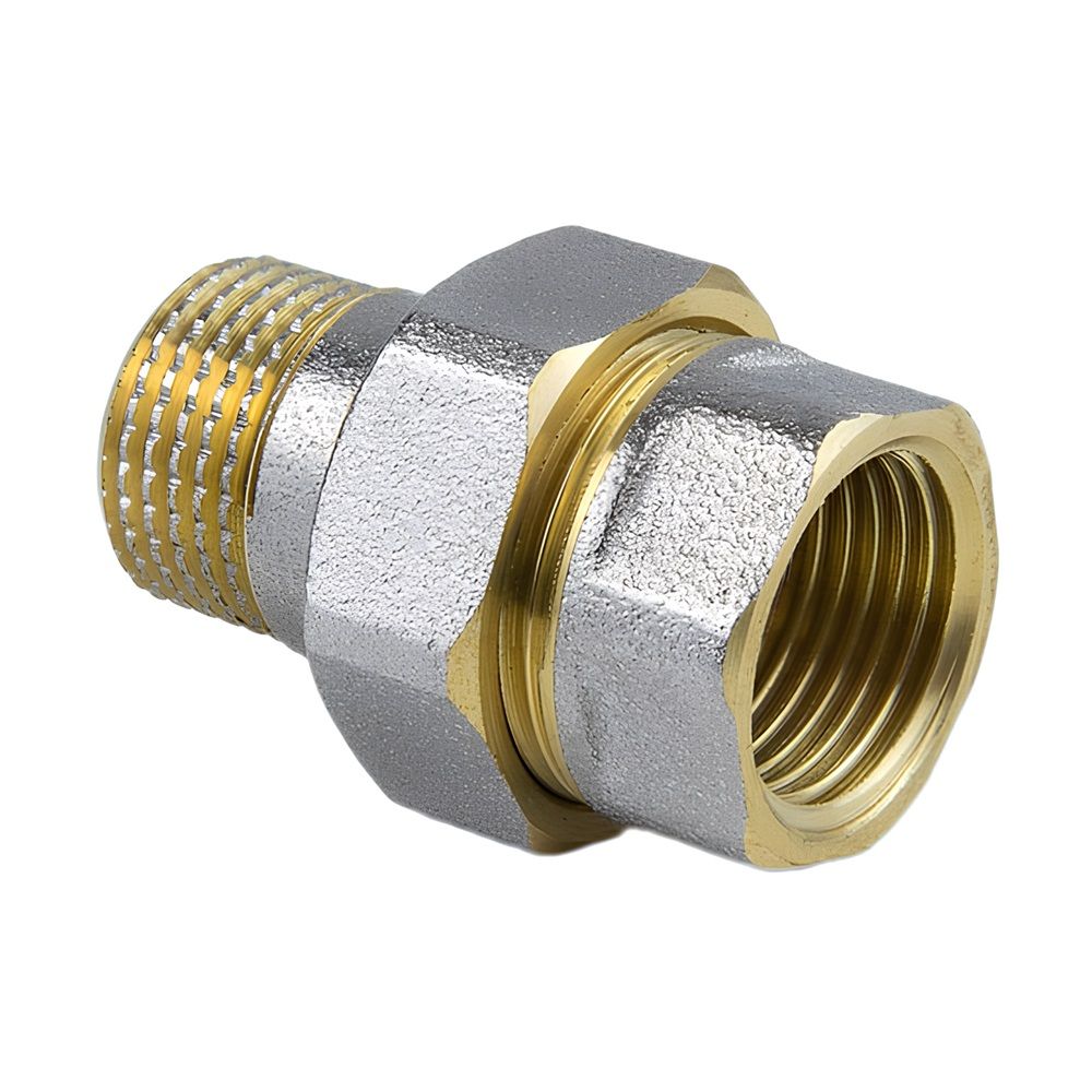 Соединитель американка латунь никель 1" ВР/НР