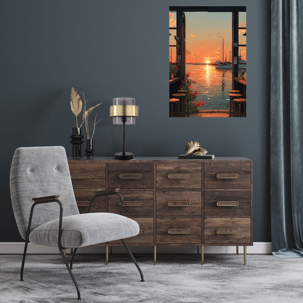 Картина-холст Закатная гавань 50х70 см kt57-15452