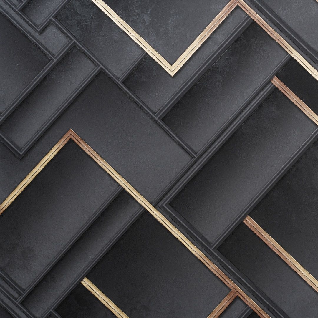 Обои Артекс Панорама 11272-05 черные геометрия 3D 1,06х10,05 м