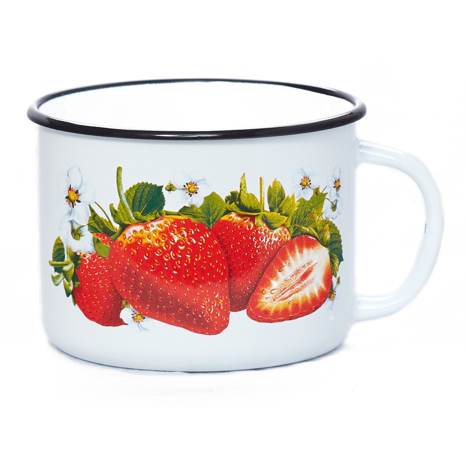 Кружка 1 л эмалированная Сочная клубника С-0107/4