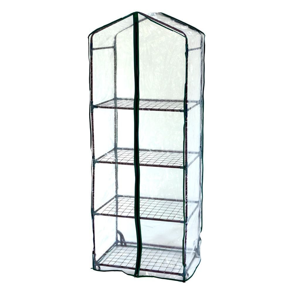 Парник для рассады 59x39x160 см 4 полки с чехлом ГеоПластБорд зеленый