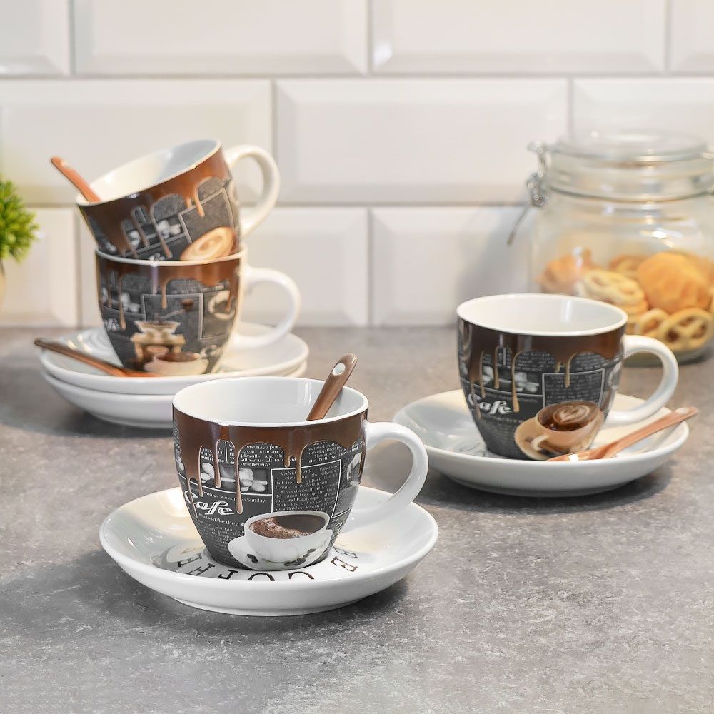 Набор чайный Горячий шоколад на 4 персоны 12 предметов с ложками 180 мл